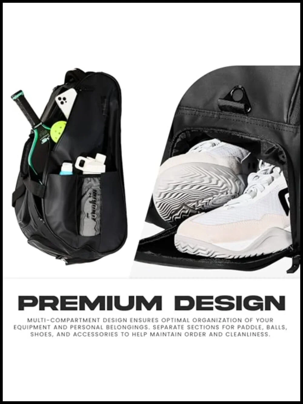 Pickleball Pro Series Backpack Duffel Bag for Paddles, Balls & Gear Storage